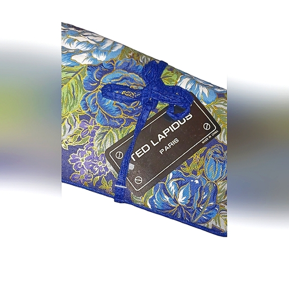 TED LAPIDUS BLUE FLORAL TRAVEL COSMETIC & JEWELRY ORGANIZER WALLET EUC - Picture 14 of 15